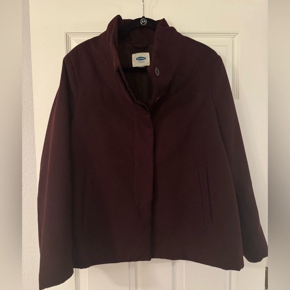 Old Navy Women's Dark Burgundy Pea Coat